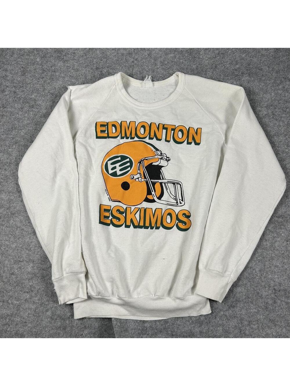 Vintage 1980s CFL Edmonton Eskimos Football Sweater Size Medium Football